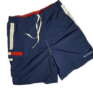 🥗 Tommy Hilfiger Vintage Swim Trunks Men's Size EXTRA LARGE  Red White and Blue